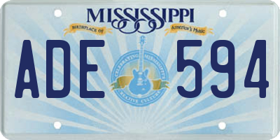 MS license plate ADE594