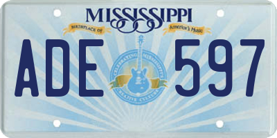 MS license plate ADE597