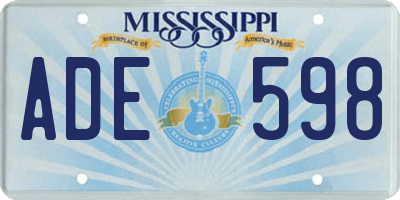MS license plate ADE598