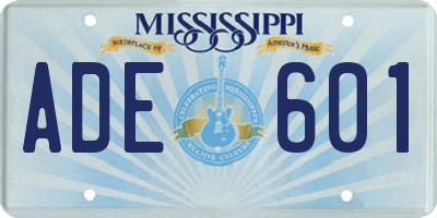 MS license plate ADE601