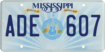 MS license plate ADE607