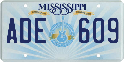 MS license plate ADE609