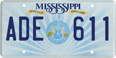 MS license plate ADE611