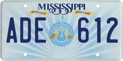 MS license plate ADE612