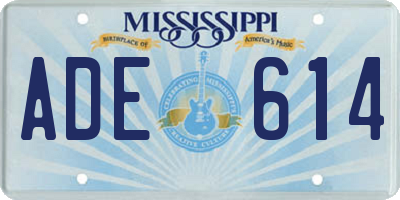 MS license plate ADE614