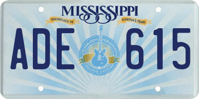 MS license plate ADE615