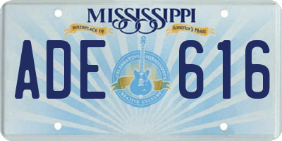 MS license plate ADE616