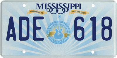 MS license plate ADE618