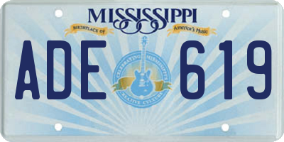 MS license plate ADE619