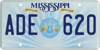 MS license plate ADE620