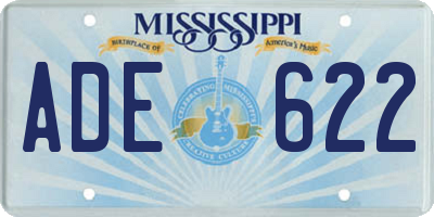 MS license plate ADE622