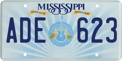 MS license plate ADE623