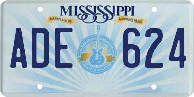 MS license plate ADE624