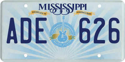 MS license plate ADE626