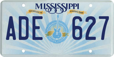 MS license plate ADE627