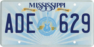 MS license plate ADE629