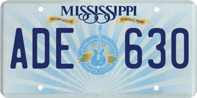 MS license plate ADE630