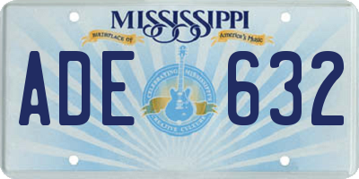 MS license plate ADE632