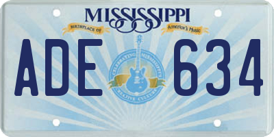 MS license plate ADE634