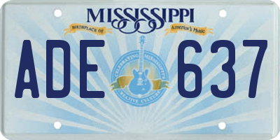 MS license plate ADE637