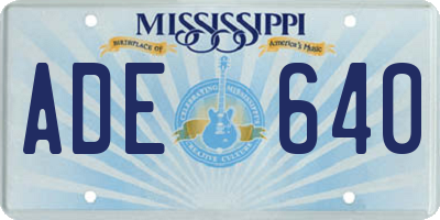 MS license plate ADE640