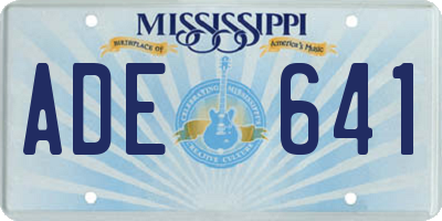 MS license plate ADE641