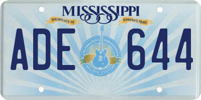 MS license plate ADE644