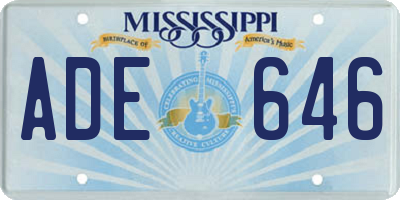 MS license plate ADE646