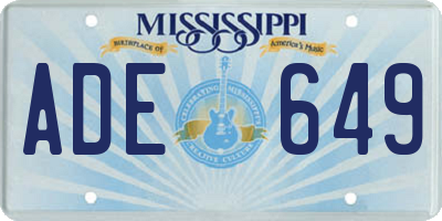MS license plate ADE649