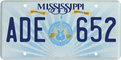 MS license plate ADE652