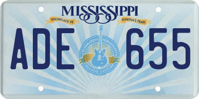 MS license plate ADE655