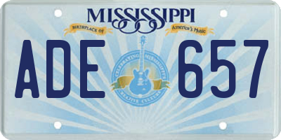 MS license plate ADE657