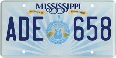 MS license plate ADE658