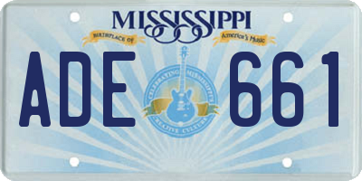 MS license plate ADE661