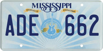 MS license plate ADE662