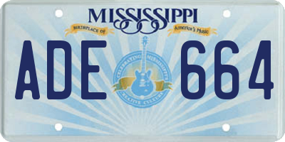 MS license plate ADE664