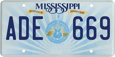 MS license plate ADE669