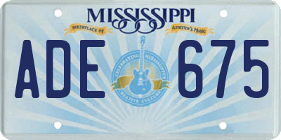 MS license plate ADE675