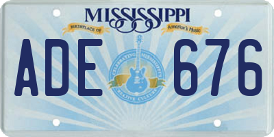 MS license plate ADE676