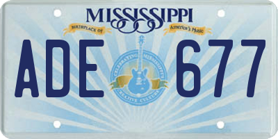 MS license plate ADE677