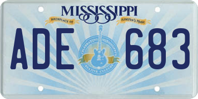 MS license plate ADE683