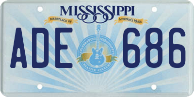 MS license plate ADE686