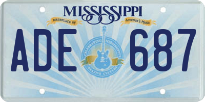 MS license plate ADE687