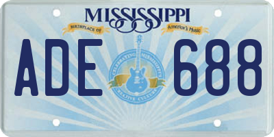 MS license plate ADE688
