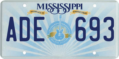 MS license plate ADE693
