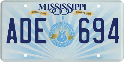 MS license plate ADE694