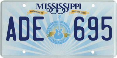 MS license plate ADE695
