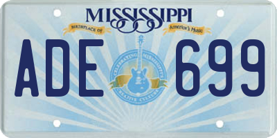 MS license plate ADE699