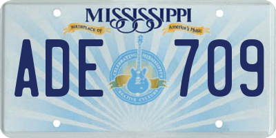 MS license plate ADE709