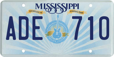 MS license plate ADE710